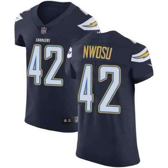 Nike Chargers #42 Uchenna Nwosu Navy Blue Team Color Mens Stitched NFL Vapor Untouchable Elite Jersey
